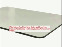 Painel de folha de Acp exterior branco personalizado 3 mm 4 mm espessura Acp revestimento para casas / edifícios pele de alumínio 0,18 mm