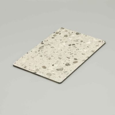 Decoração escovada Folha de mármore Acp Branco Terrazzo painel de alumínio composto revestimento de parede