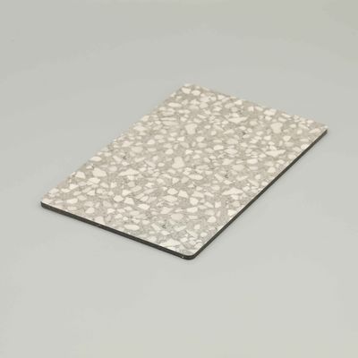 Folha de mármore ACP revestida com PVDF cinza de 4 mm - painel composto de alumínio A2 à prova de fogo