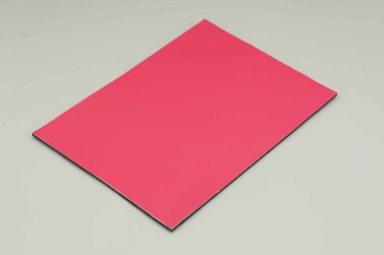 Painel composto de alumínio PVDF vermelho rosa de 4 mm para fachada de edifício | Fabricante de folha ACP para revestimento de parede externa de pele de 0,3 mm