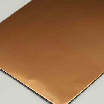 Painel Composto de Alumínio Espelhado Champagne de 4mm 1220×2440mm para Revestimento de Parede Interior