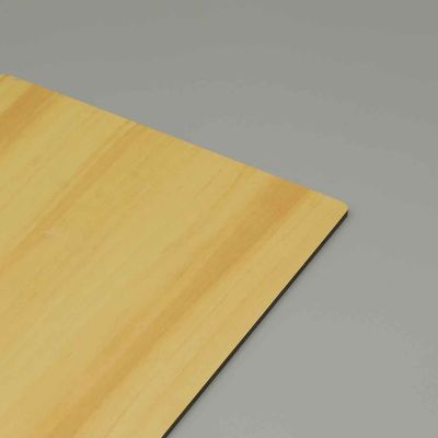 Painel Composto de Alumínio à Prova de Fogo com Grão de Madeira de Nogueira Amarela de 4mm para Revestimento de Parede Exterior