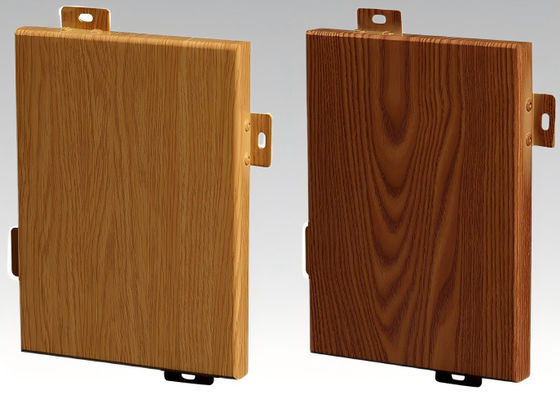 Painel convencional de grão de madeira Alumínio fachada exterior revestimento de parede Fluorocarbonato revestido durabilidade resistência à umidade superfície plana